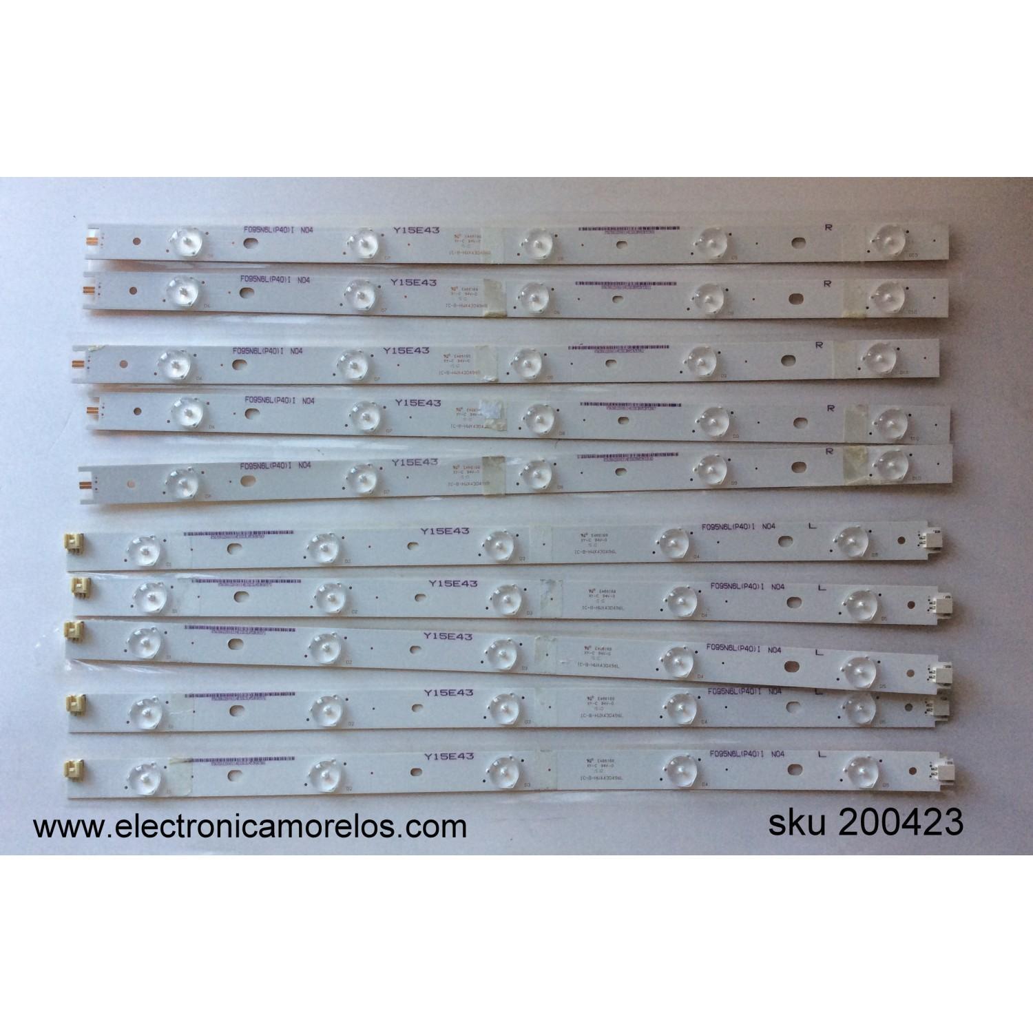 KIT DE LED PARA TV / LG DISPLAY LC430DUY(SH)(A1) / IC-B-HWX43D496R / IC-B-HWX43D496L / MODELO E43-C2 LWZJSEAR
